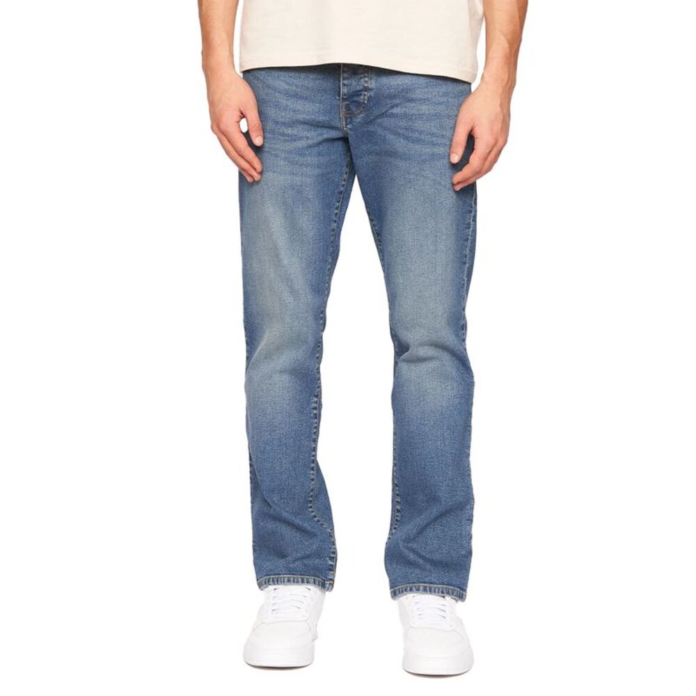 Crosshatch Mens Princed Denim Jeans / Stone Wash